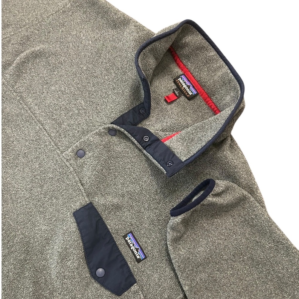 Patagonia Synchilla Snap-T Fleece Pullover Mens Large Grey Navy Gorp Core